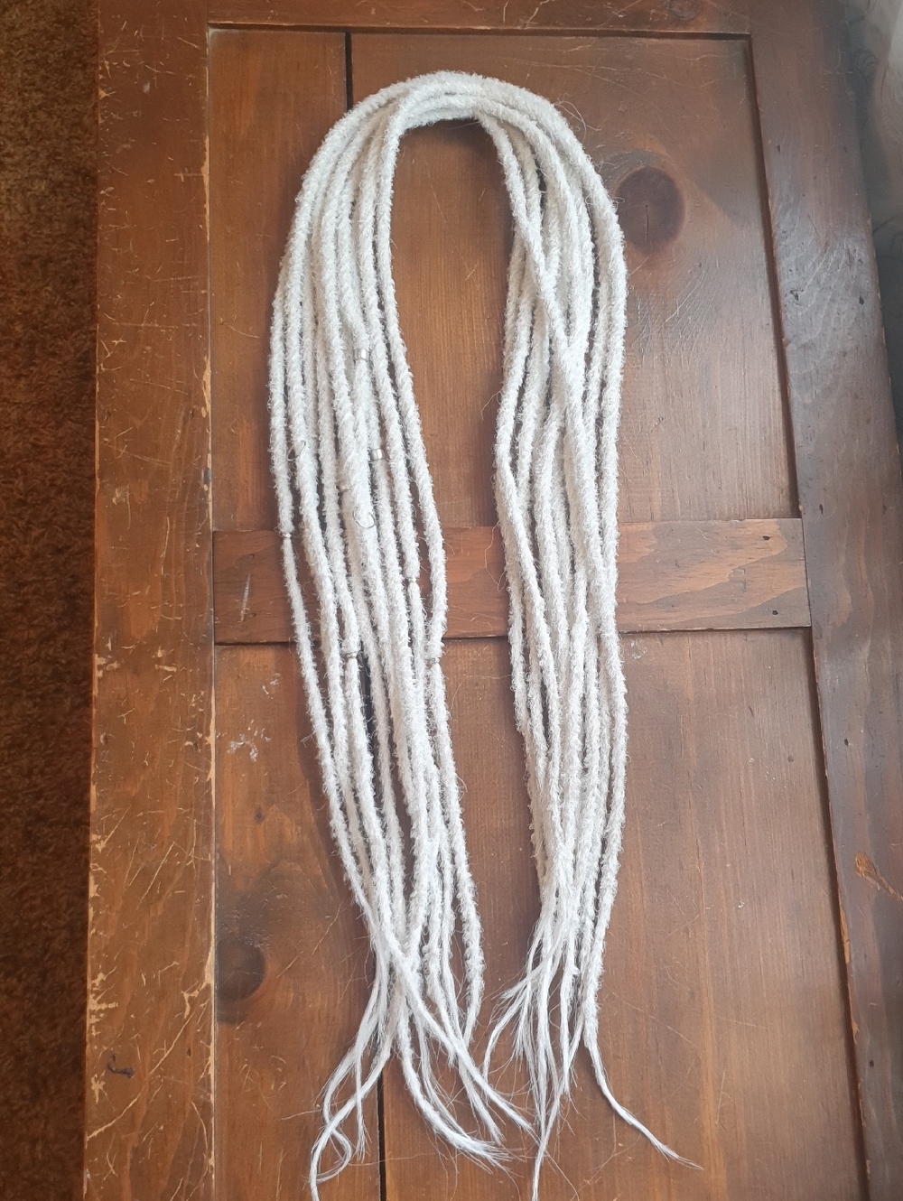 White Synthetic Double Ended 22" Dreadlocks Locs Dreads - Picture 4 of 4